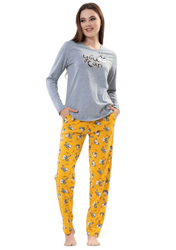 Dampyjamas i bomull, långärmad, XL, Vienetta