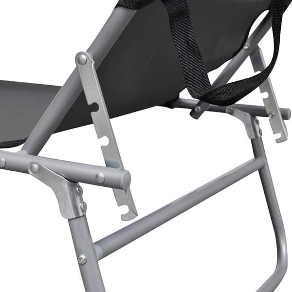 vidaXL foldbar liggestol med baldakin stålgrå