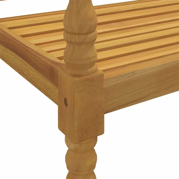 vidaXL Bataviabänk med grå dyna 150 cm massiv teak