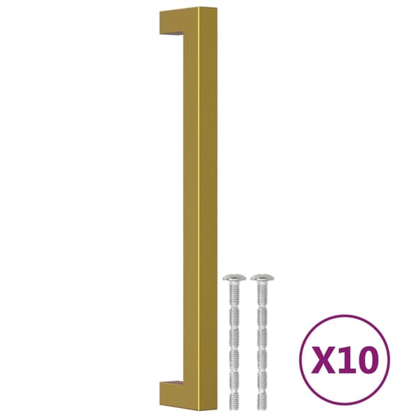 vidaXL skabsgreb, 10 stk., guld, 192 mm, rustfrit stål