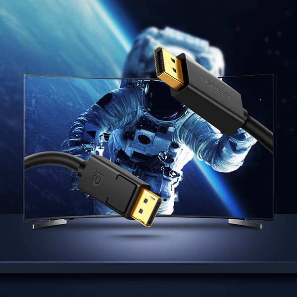 DisplayPort 4K 30Hz 5m sort kabel