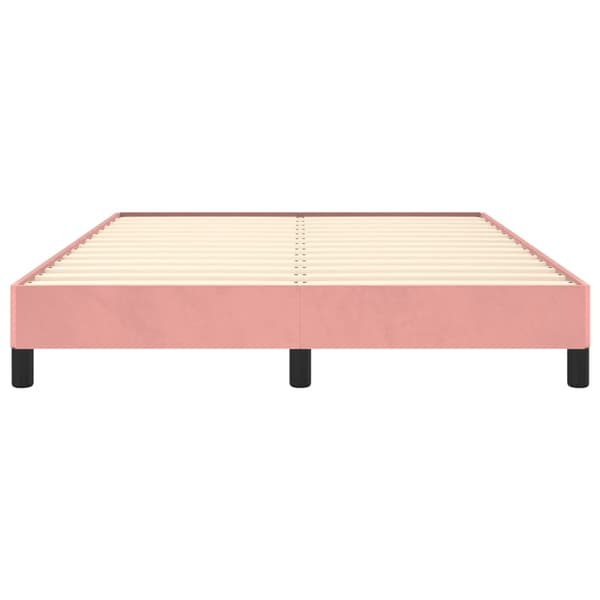 vidaXL Sängram rosa 140x190 cm sammet