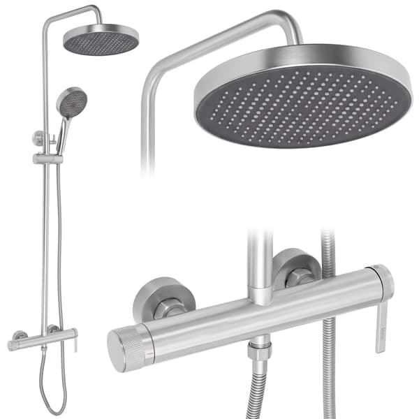 Modern Grace Quilted Borstad Nickel Ytmonterad Duschset