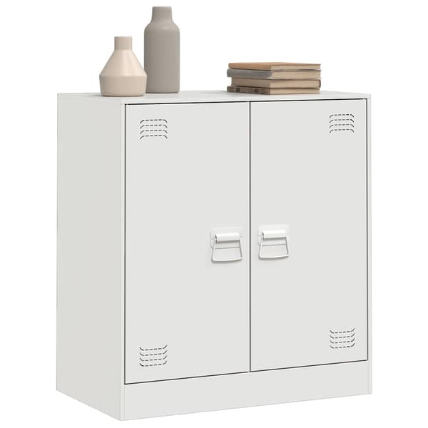 vidaXL Sidoskåp vit 67x39x73 cm stål