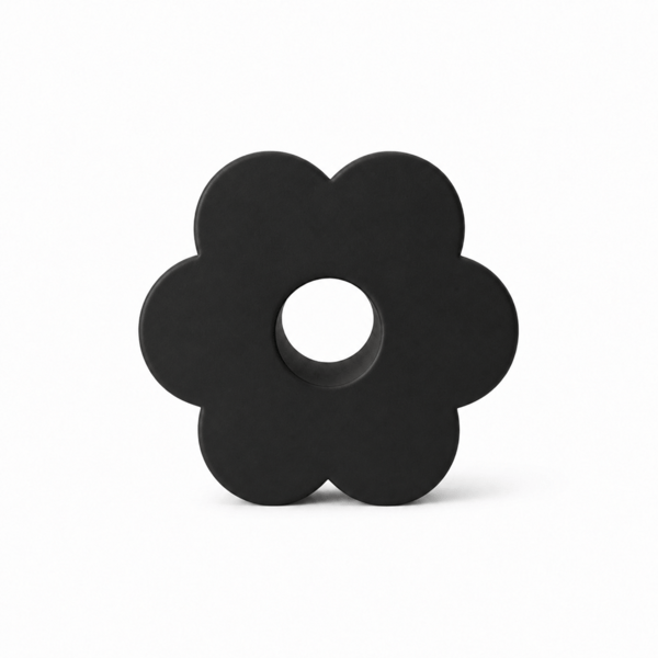 Sort dekorativ vase formet som en blomst, moderne design