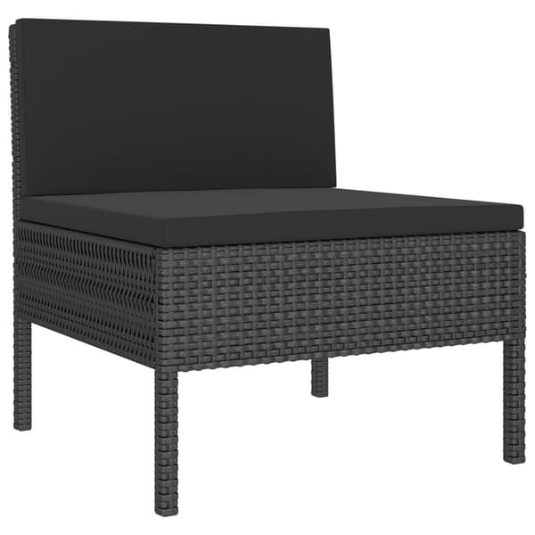 vidaXL 3-delt havemøbelsæt med hynder, PE-rattan, sort