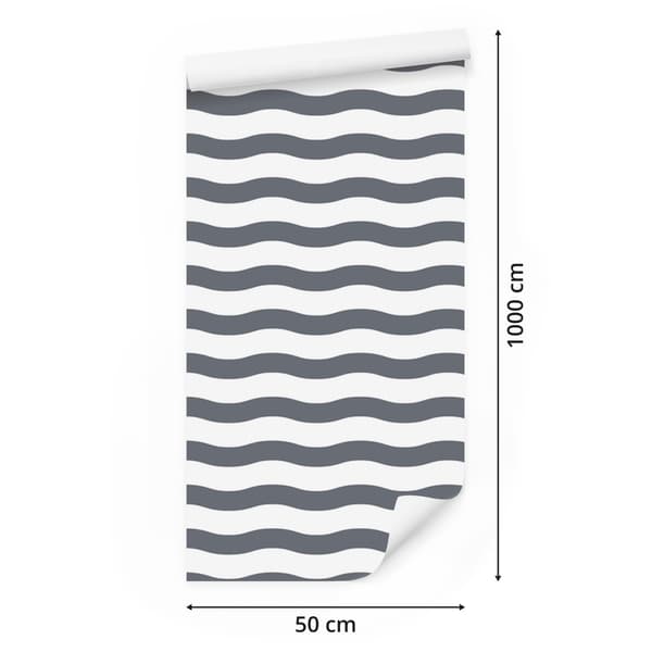 Tapetti Raidat Harmaa, valkoinen ja vaaleanharmaa 50x1000 cm