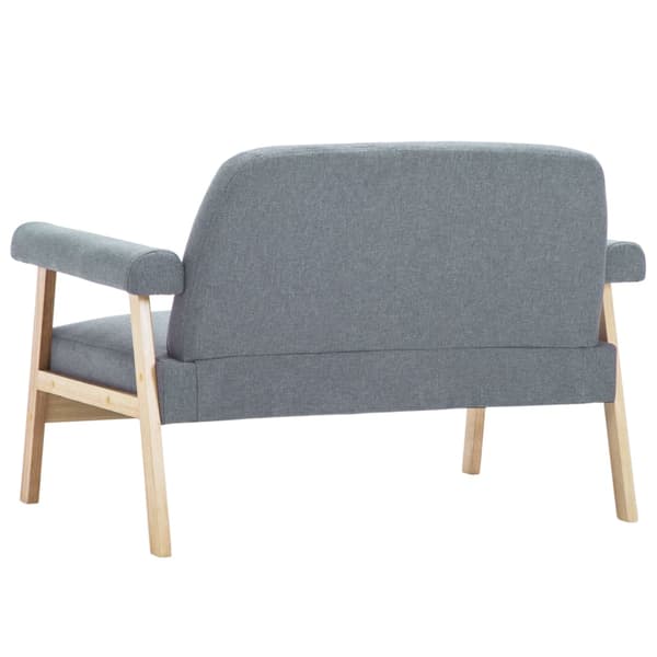 vidaXL 2-sits tygsoffa, ljusgrå