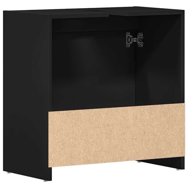 vidaXL badeværelsesskab sort 60x33x61 cm spånplade