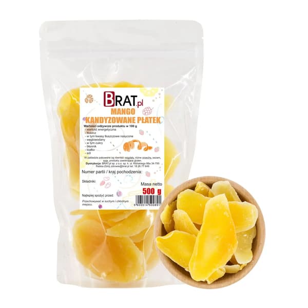 Kanderade mangoflingor 500 g