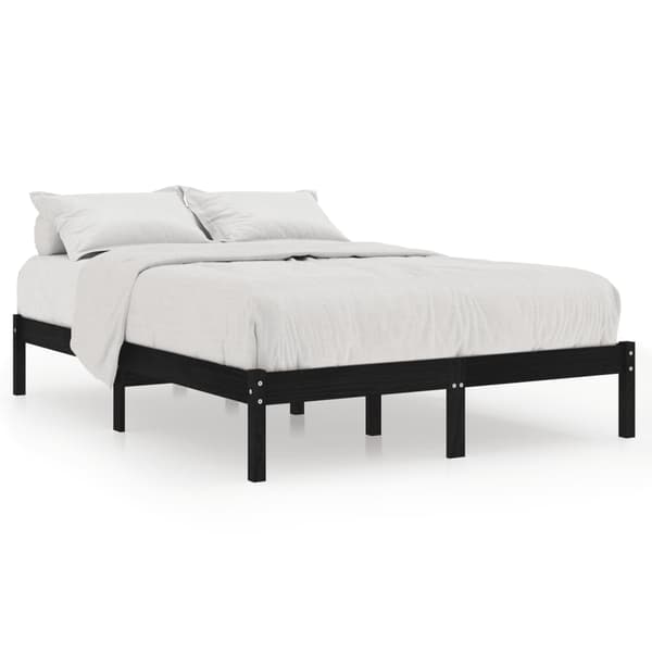 vidaXL sengestel sort massivt træ 150x200 cm