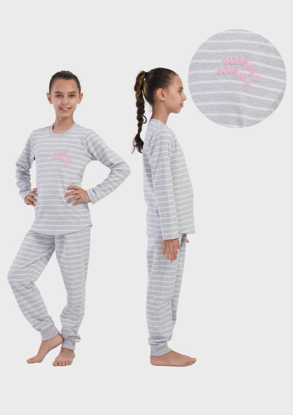 Flickpyjamas i bomull, isolerad, långärmad Vienetta 128 7/8