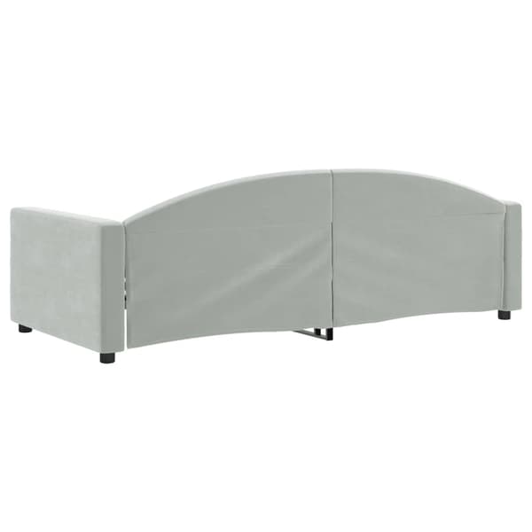 vidaXL Bäddsoffa ljusgrå 90x190 cm klädd i sammet