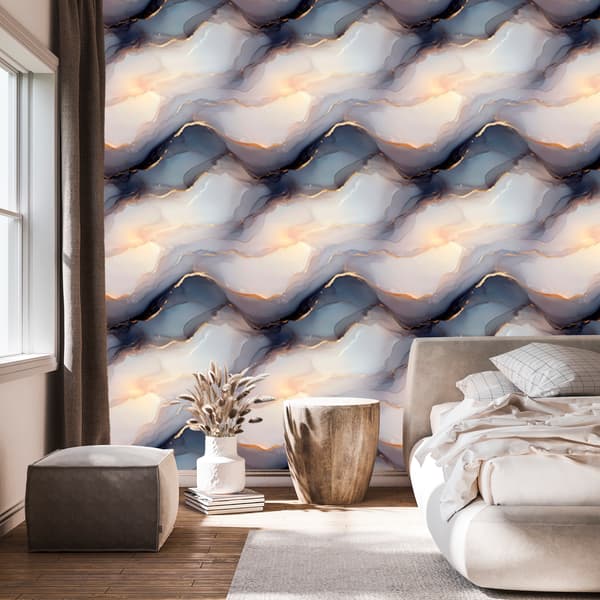 Mustetapetti Vaaleanharmaa, harmaa ja kermanvärinen 50x1000 cm