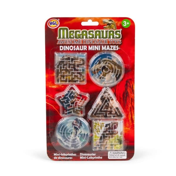 Mini dinosaurlabyrinter 6 stk.