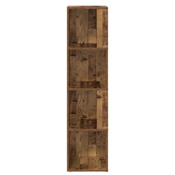 vidaXL hjørneskab, antik træ, 33x33x132 cm, spånplade