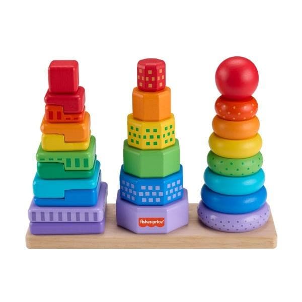 Fisher-Price sorterare i trä med pyramidform