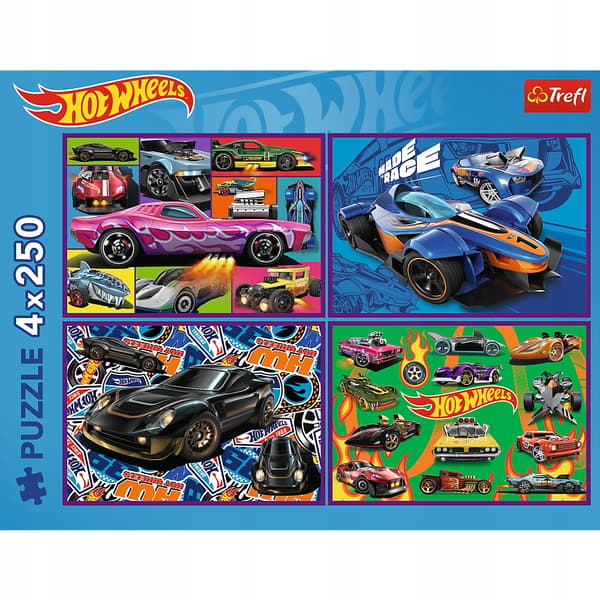 Mattel Hot Wheels 4x250 tävlingsbilar