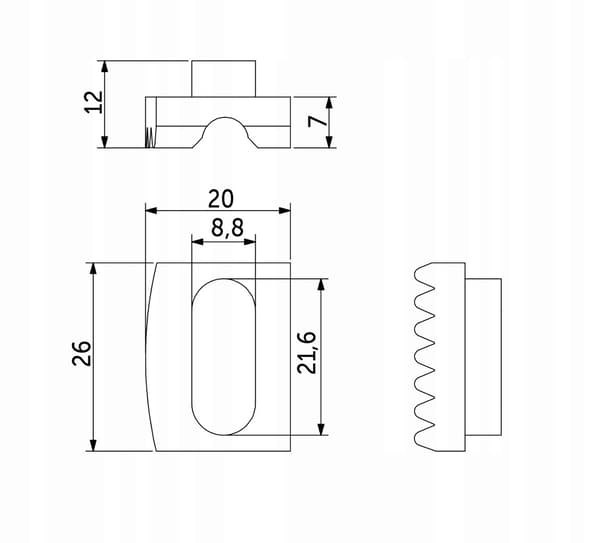 Kaksoisliitin lasilevyputkelle 25 mm