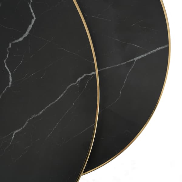 ARON sofabordsæt 70 cm/50 cm sort marmor glamour