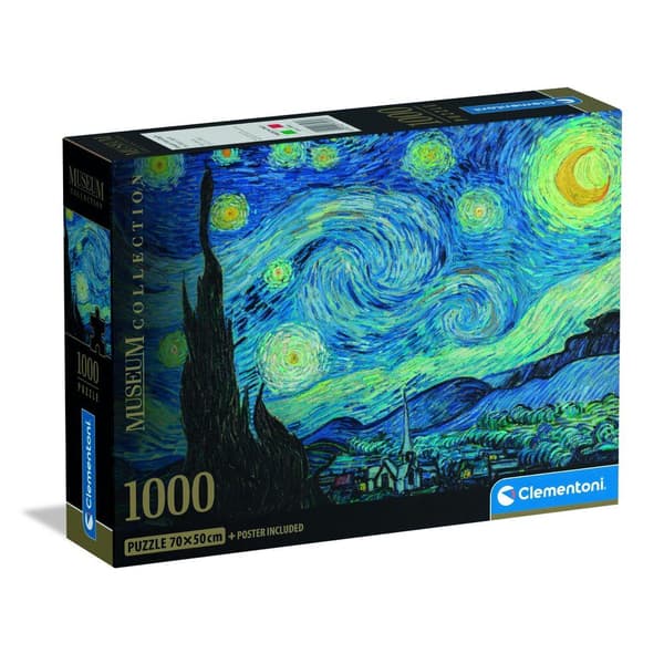 Palapeli 1000 palaa. Kompakti museopalapeli Van Gogh, Tähtikirkas yö