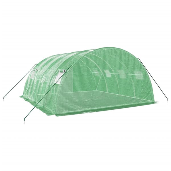 vidaXL Växthus med stålram, 16 m², 4x4x2 m