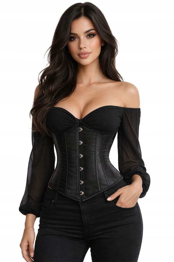LUVU Korset SORT bundet, FORMNING, SLANKENDE, Talje, UNDERBUST L