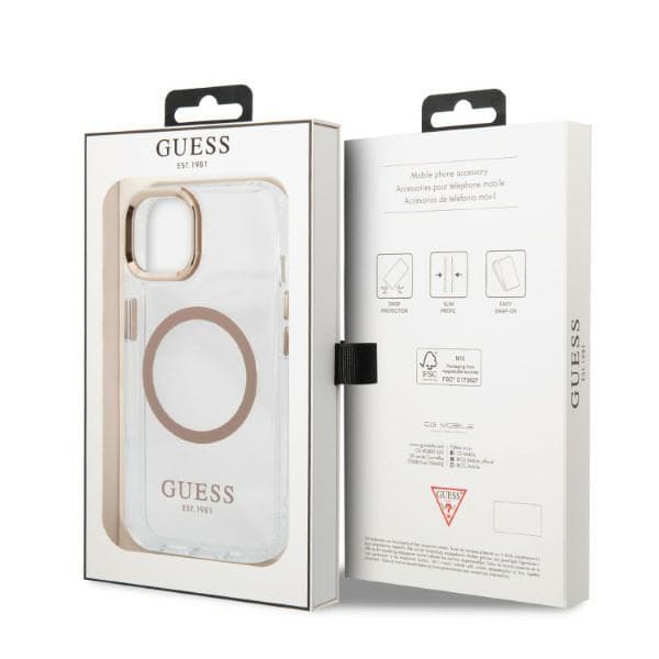 Guess Metal Outline Magsafe-etui til iPhone 13, guld