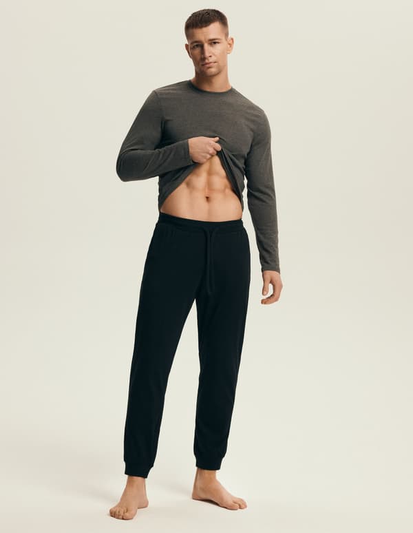 Mike Henderson herrpyjamas | Grå, Svart M