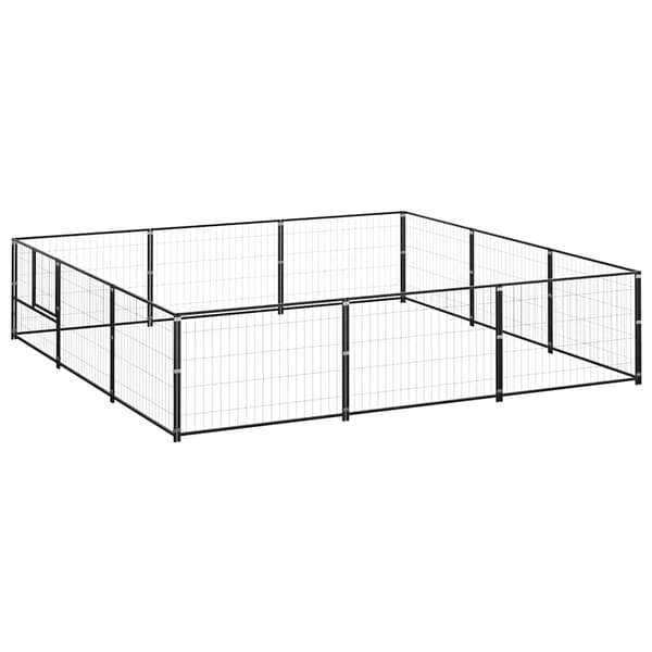 vidaXL Koiranhäkki, Musta, 9 m², Teräs