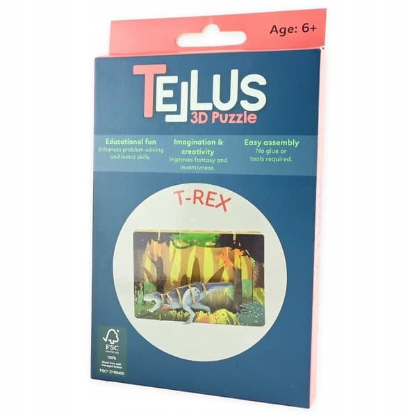 Taittuva 3D-puinen palapeli - T-REX