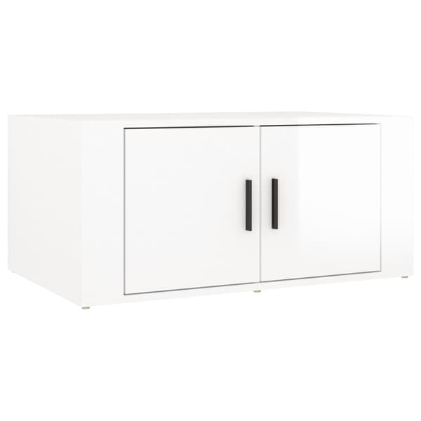 vidaXL Soffbord högglansvitt 80x50x36 cm