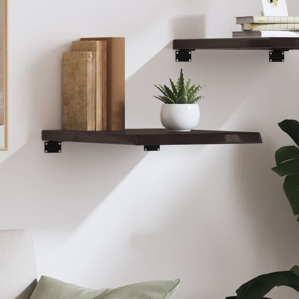 vidaXL hylde mørkebrun 40x60x(2-4) cm egetræsfinish