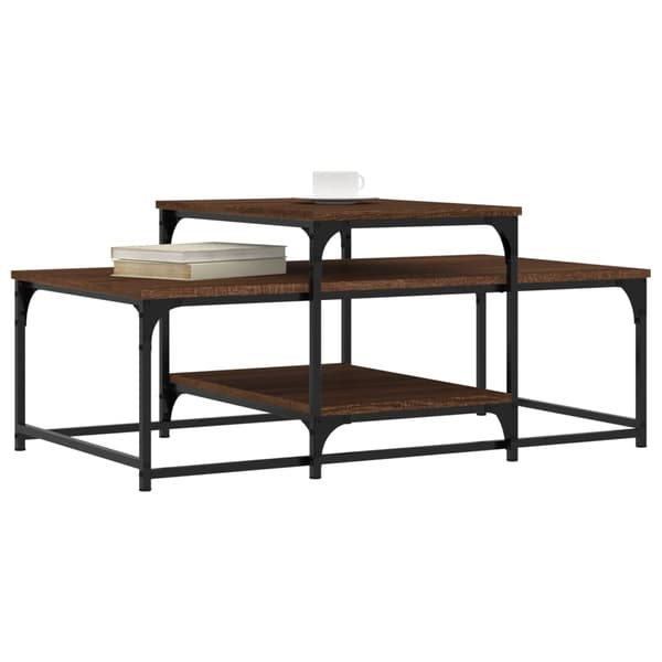 vidaXL sofabord brunt egetræ 102x60x45 cm