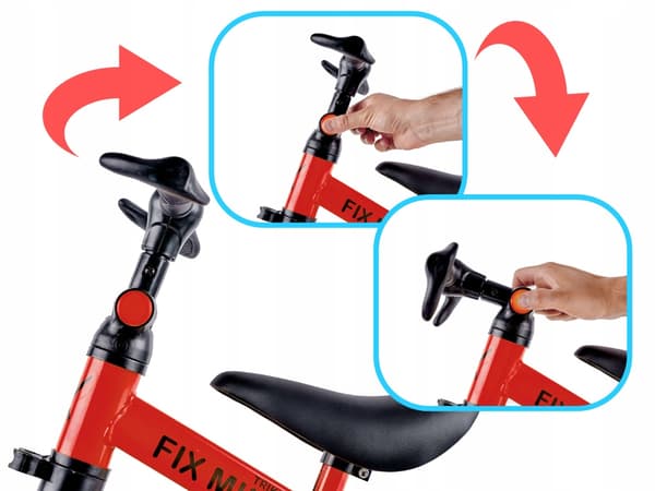 3-in-1 Trike Fix Mini -tasapainopyörä lapsille, punainen