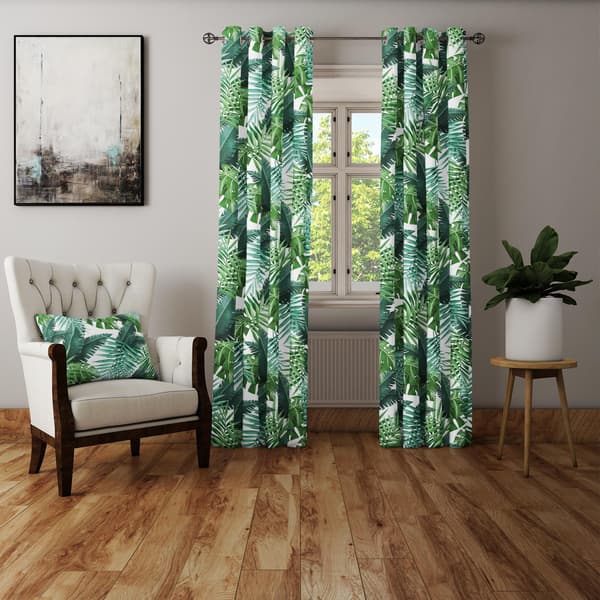 Gardin med snørehuller print 002
