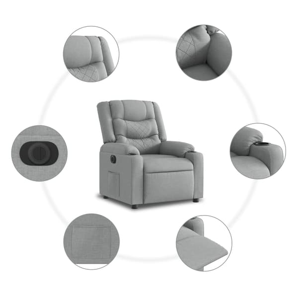 vidaXL Elektrisk lyftande massagefåtölj ljusgrå