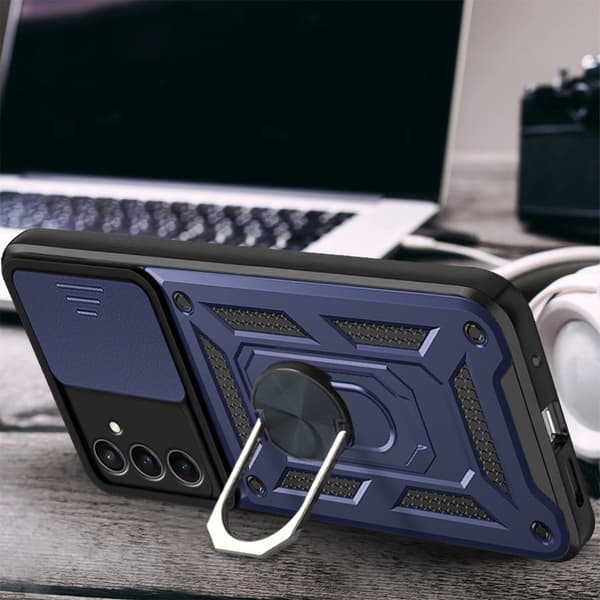 Pansret cover til Samsung Galaxy A17 5G, CamShield Slide, blå