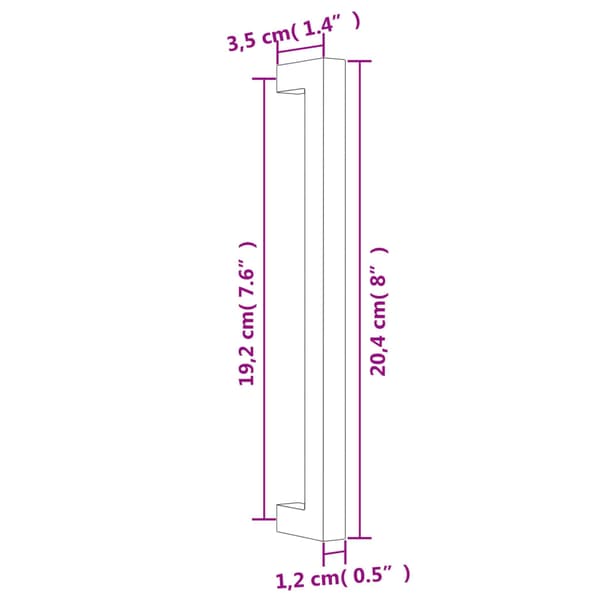 vidaXL skabsgreb 20 stk. sølv 192 mm rustfrit stål