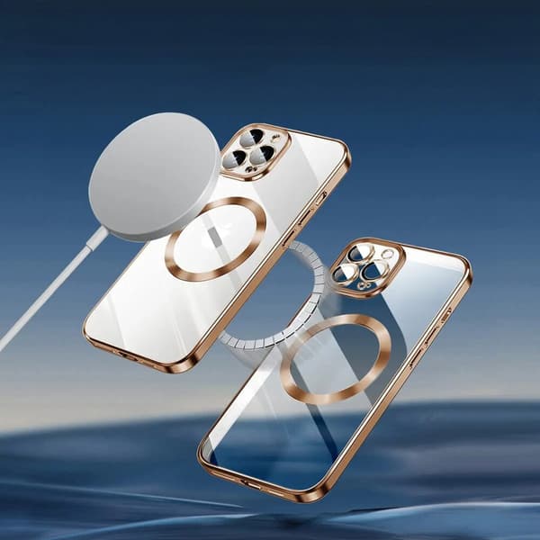 iPhone 12 Pro -kotelo, Electro MagSafe, kulta + näytönsuoja