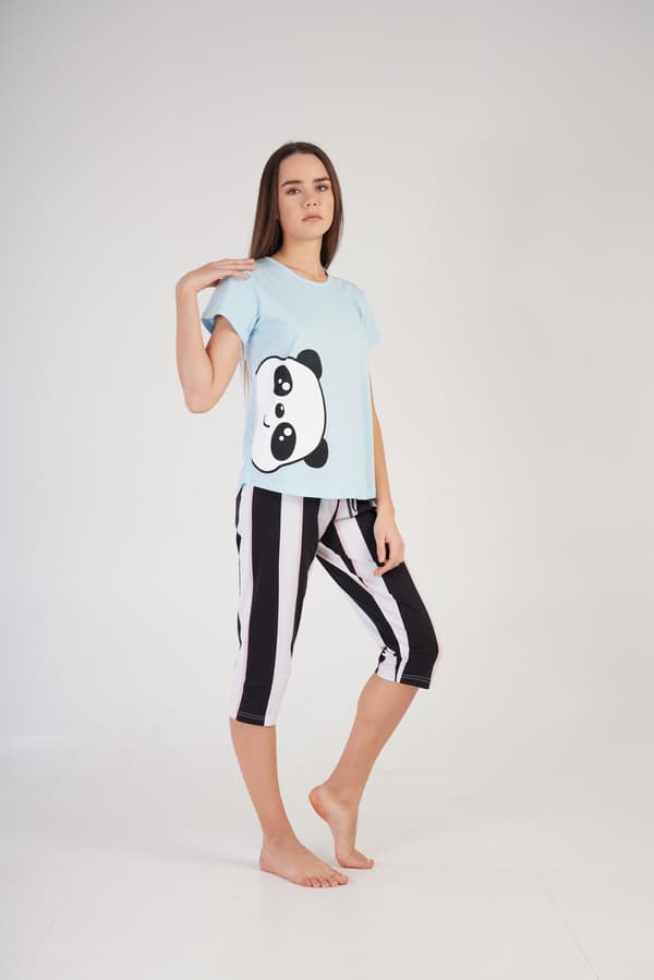 Dampyjamas med kort ärm i bomull, M Vienetta