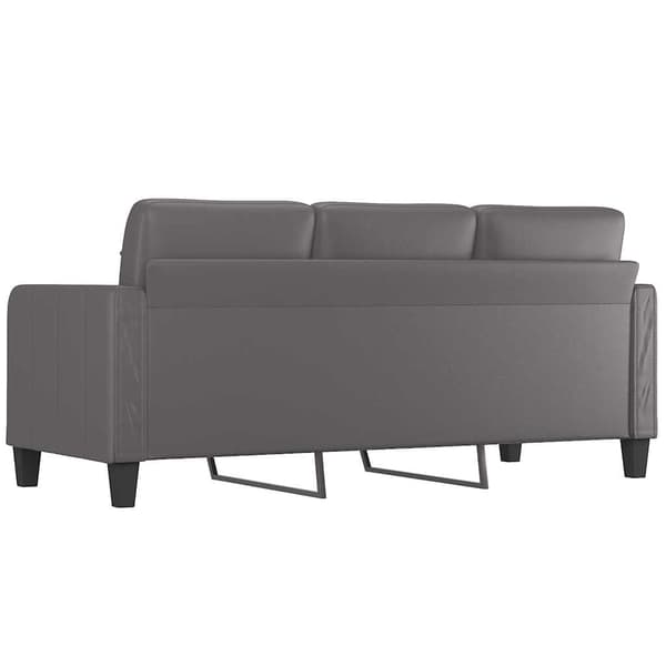 vidaXL 3-sitssoffa, grå, 180 cm, konstläder