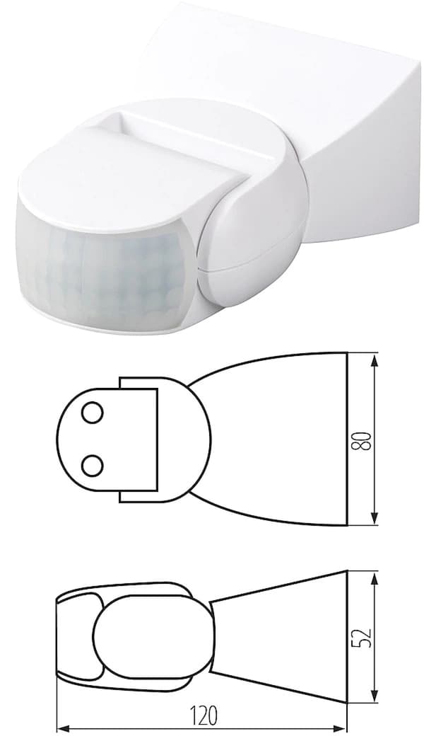 Kanlux Hermetisk PIR LED Rörelsesensor Vägg ALER Utomhus Vit