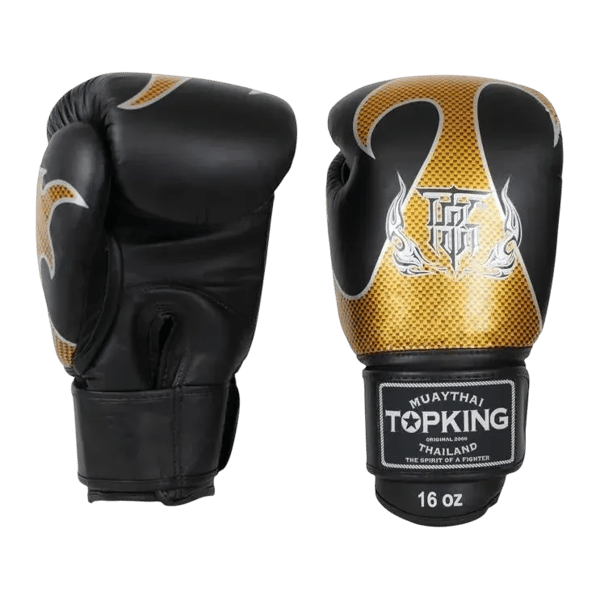 Top King Empower 12OZ Muay Thai Boksehandsker Sort/Guld