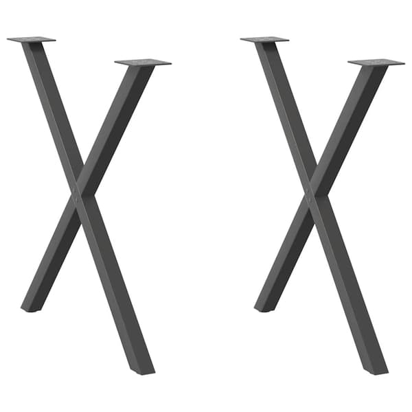 vidaXL Matbordsben, 2 st, Antracit, 80x(72-73) cm, Stål
