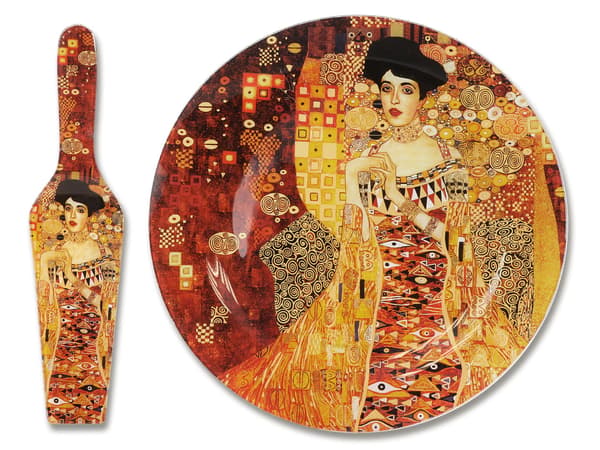 Carmani, desserttallrik med spateldekor: G.Klimt - Adele Bloch - Bauer dia.30cm