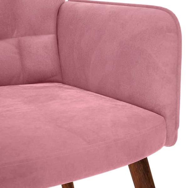 vidaXL Gungstol med pall rosa sammet