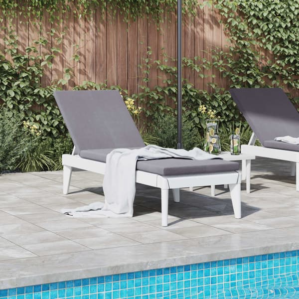 vidaXL Solstol, Vit, 186x60x29 cm, PP
