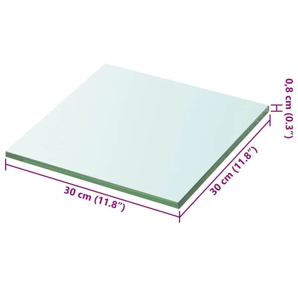 vidaXL glashylde, klar panel, 30x30 cm