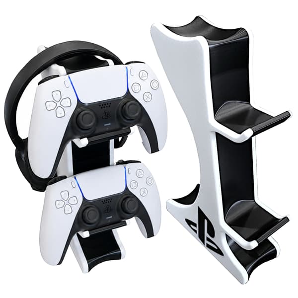 PS V1 Headset Controller Stand Sort og Hvid